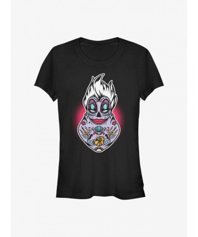 Disney The Little Mermaid Sugar Skull Ursula Girls T-Shirt $10.46 T-Shirts