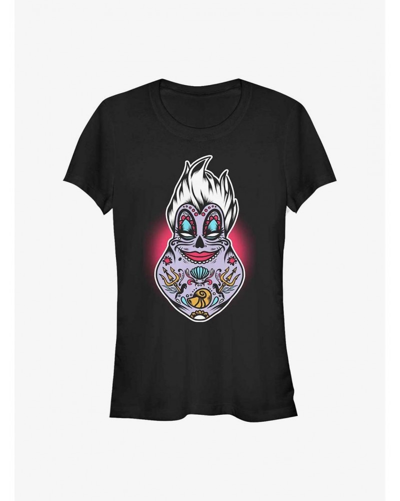 Disney The Little Mermaid Sugar Skull Ursula Girls T-Shirt $10.46 T-Shirts