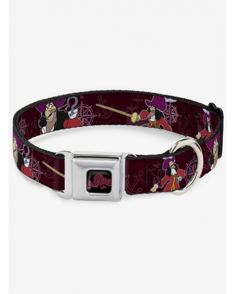 Disney Peter Pan Captain Hook Seatbelt Buckle Dog Collar $7.47 Pet Collars