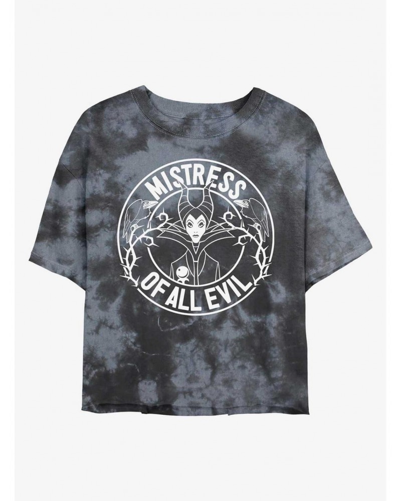 Disney Maleficent Mistress of Evil Tie-Dye Girls Crop T-Shirt $9.54 T-Shirts