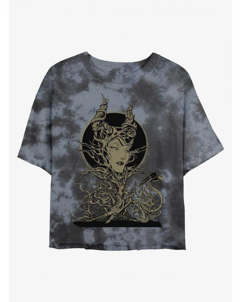 Disney Maleficent The Gift Tie-Dye Girls Crop T-Shirt $9.25 T-Shirts