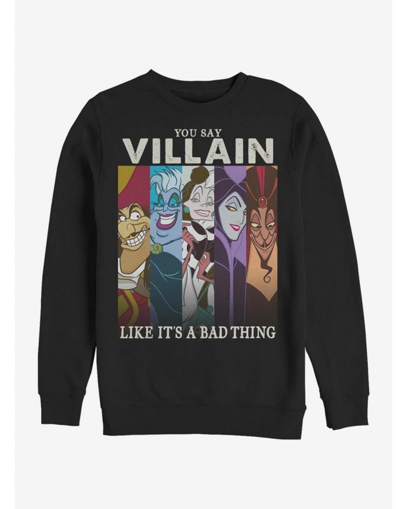Disney Villains Villain Like Bad Crew Sweatshirt $12.55 Sweatshirts
