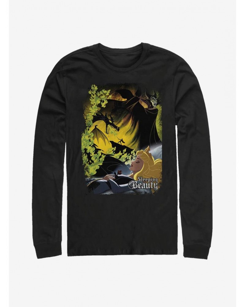 Disney Villains Maleficent Sleeping Poster Long-Sleeve T-Shirt $14.15 T-Shirts
