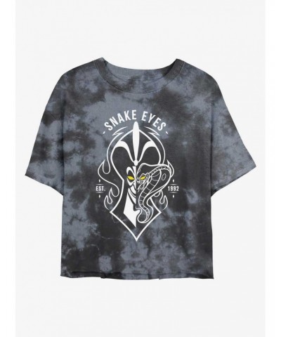 Disney Villains Jafar Snake Eyes Tie-Dye Girls Crop T-Shirt $10.12 T-Shirts