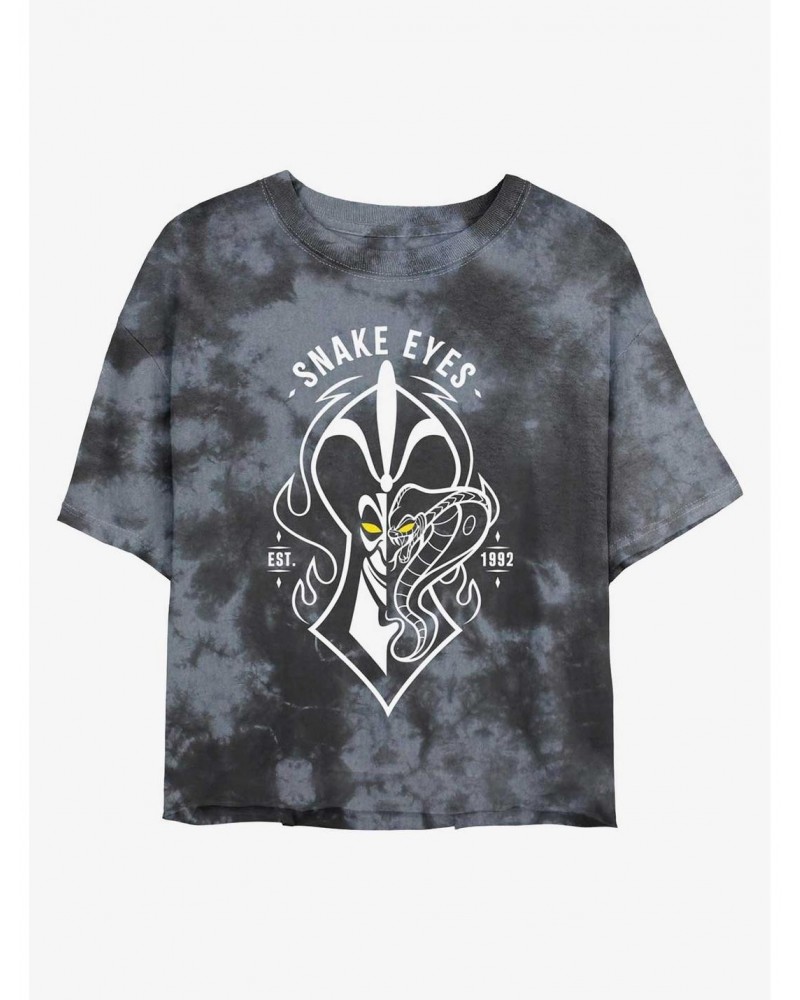 Disney Villains Jafar Snake Eyes Tie-Dye Girls Crop T-Shirt $10.12 T-Shirts