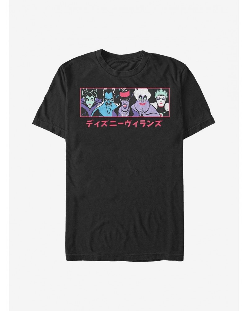 Disney Villains Japanese Text T-Shirt $11.23 T-Shirts