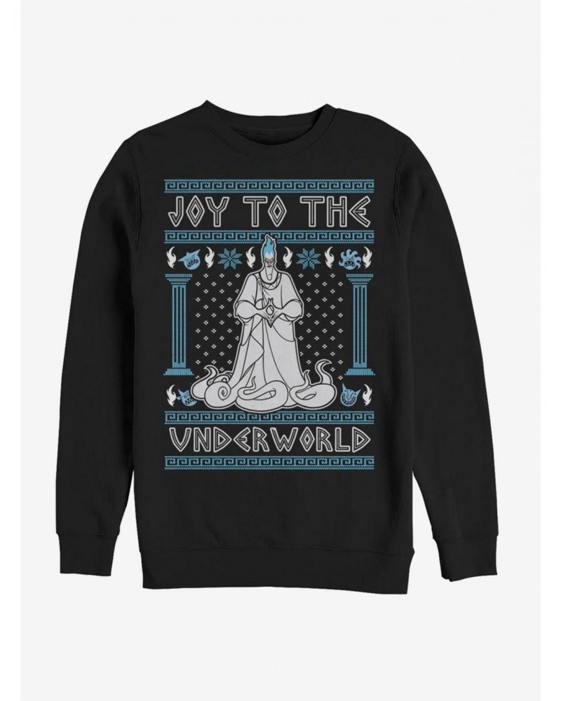 Disney Hercules Hades Joy To The Underworld Ugly Christmas Crew Sweatshirt $15.50 Sweatshirts