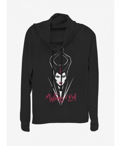 Disney Maleficent: Mistress Of Evil Red Lips Cowl Neck Long-Sleeve Girls Top $18.41 Tops