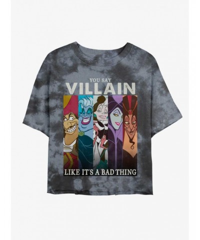 Disney Villains You Say Villain Likes It's A Bad Thing Tie-Dye Girls Crop T-Shirt $8.67 T-Shirts