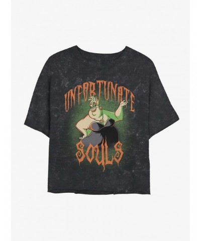 Disney The Little Mermaid Ursula Unfortunate Souls Mineral Wash Crop Girls T-Shirt $10.40 T-Shirts