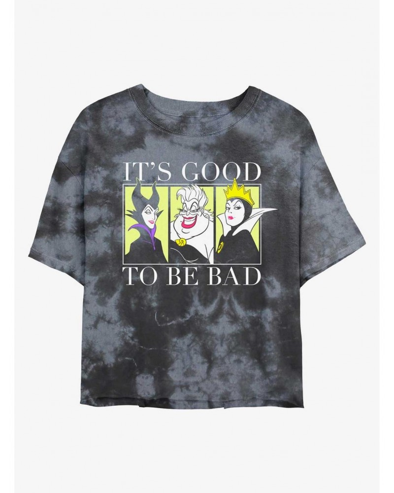 Disney Villains Good To Be Bad Tie-Dye Girls Crop T-Shirt $13.87 T-Shirts