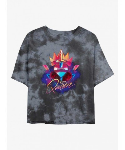 Disney Villains Evil Queen Emblem Tie-Dye Girls Crop T-Shirt $13.58 T-Shirts