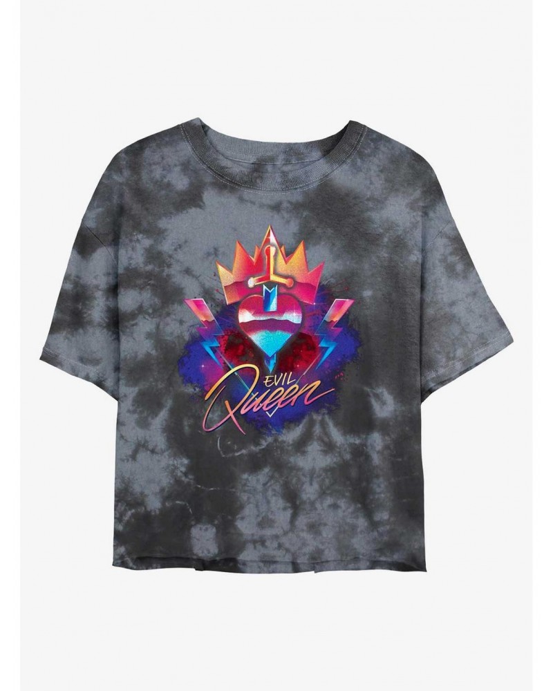 Disney Villains Evil Queen Emblem Tie-Dye Girls Crop T-Shirt $13.58 T-Shirts