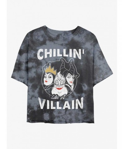 Disney Villains Chillin' Like A Villain Tie-Dye Girls Crop T-Shirt $8.67 T-Shirts