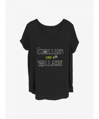Disney Villains Chillin' Like A Villain Girls T-Shirt Plus Size $14.45 T-Shirts