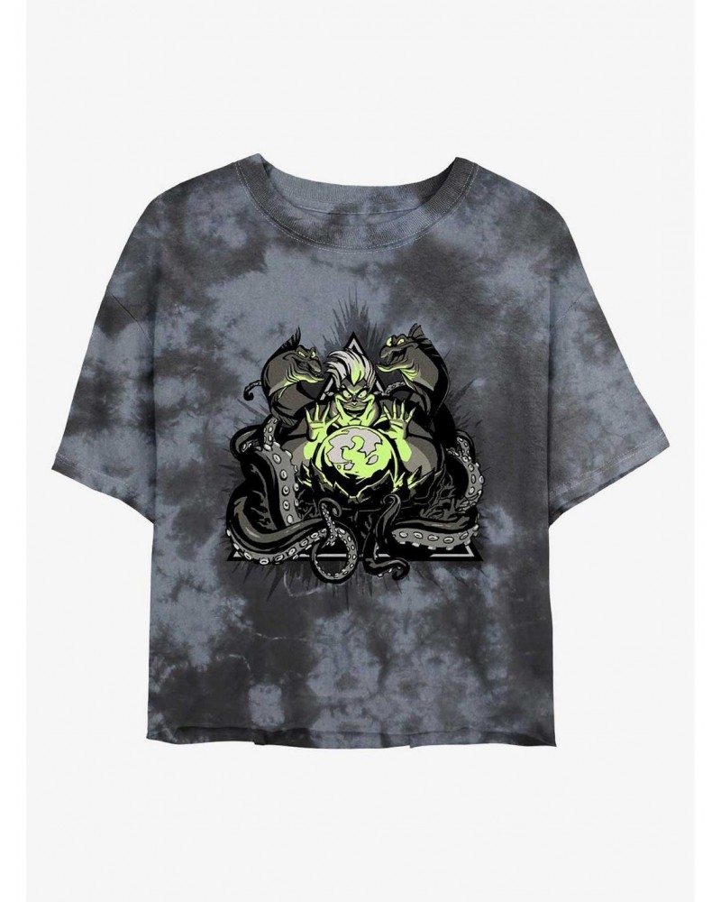 Disney Villains Ursula The Sea Witch Tie-Dye Girls Crop T-Shirt $12.14 T-Shirts
