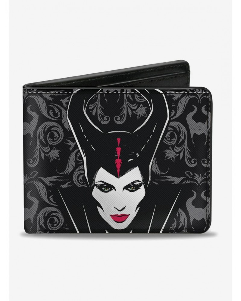 Disney Maleficent Face Sword Damask Bi-fold Wallet $7.32 Wallets