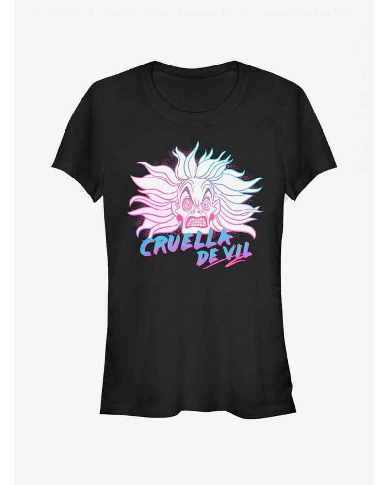 Disney Villains Cruella De Vil Crazy Cruella Girls T-Shirt $11.21 T-Shirts