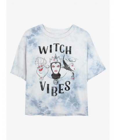 Disney Villains Witch Vibes Ursula, Evil Queen, and Maleficent Tie-Dye Girls Crop T-Shirt $12.43 T-Shirts