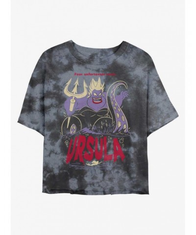 Disney The Little Mermaid Ursula The Sea Witch Tie-Dye Girls Crop T-Shirt $10.12 T-Shirts