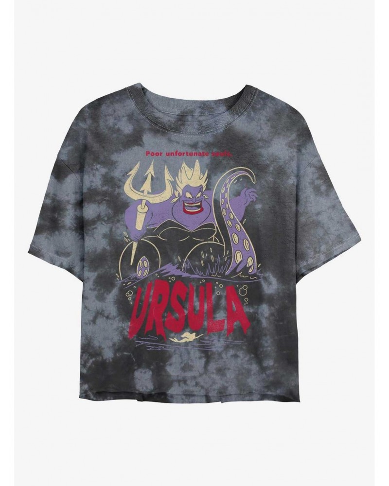 Disney The Little Mermaid Ursula The Sea Witch Tie-Dye Girls Crop T-Shirt $10.12 T-Shirts