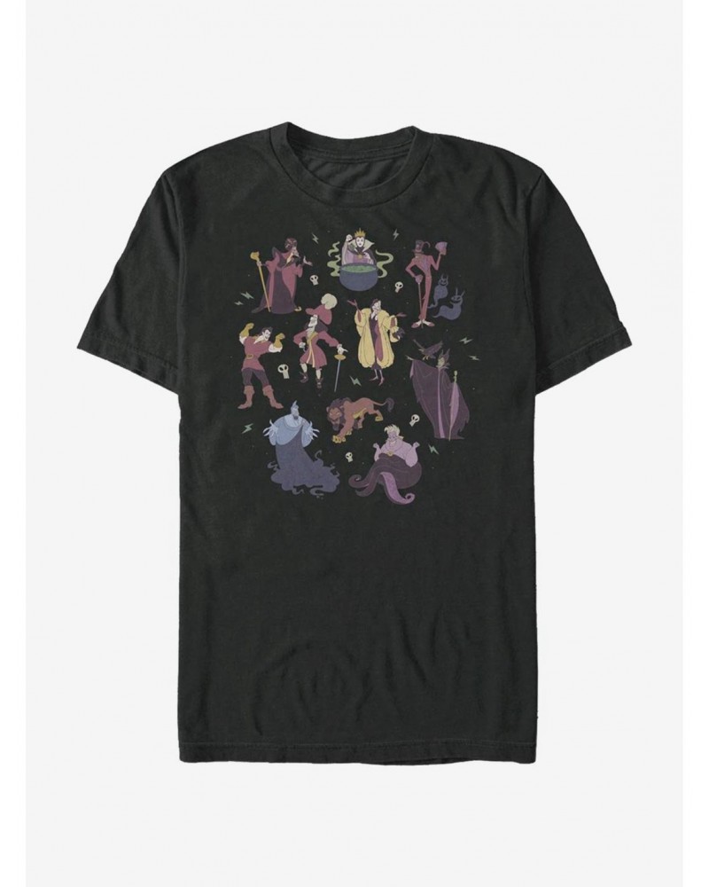 Disney Villains Doodle Disney Villains Bad Dudes T-Shirt $7.65 T-Shirts